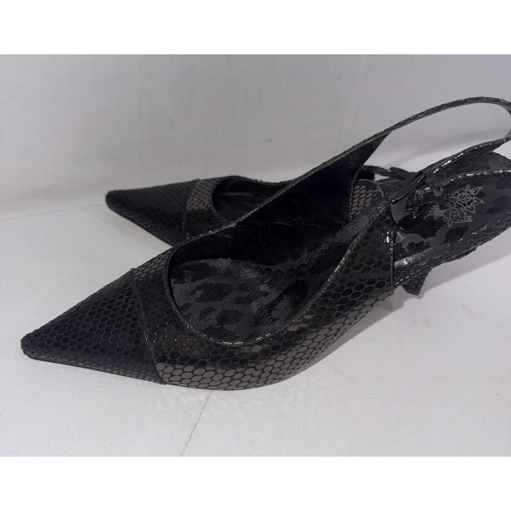 J. RENEE Casual Dress Black Point Heels Slingback Classy Timeless Shoes Size 8.5